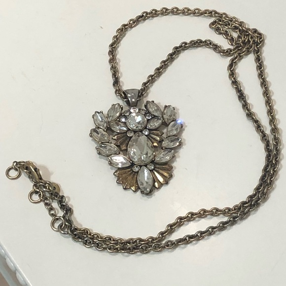 J Crew Antique Gold Pendant Necklace - Picture 2 of 2